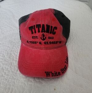 Red and Black Titanic Cap
